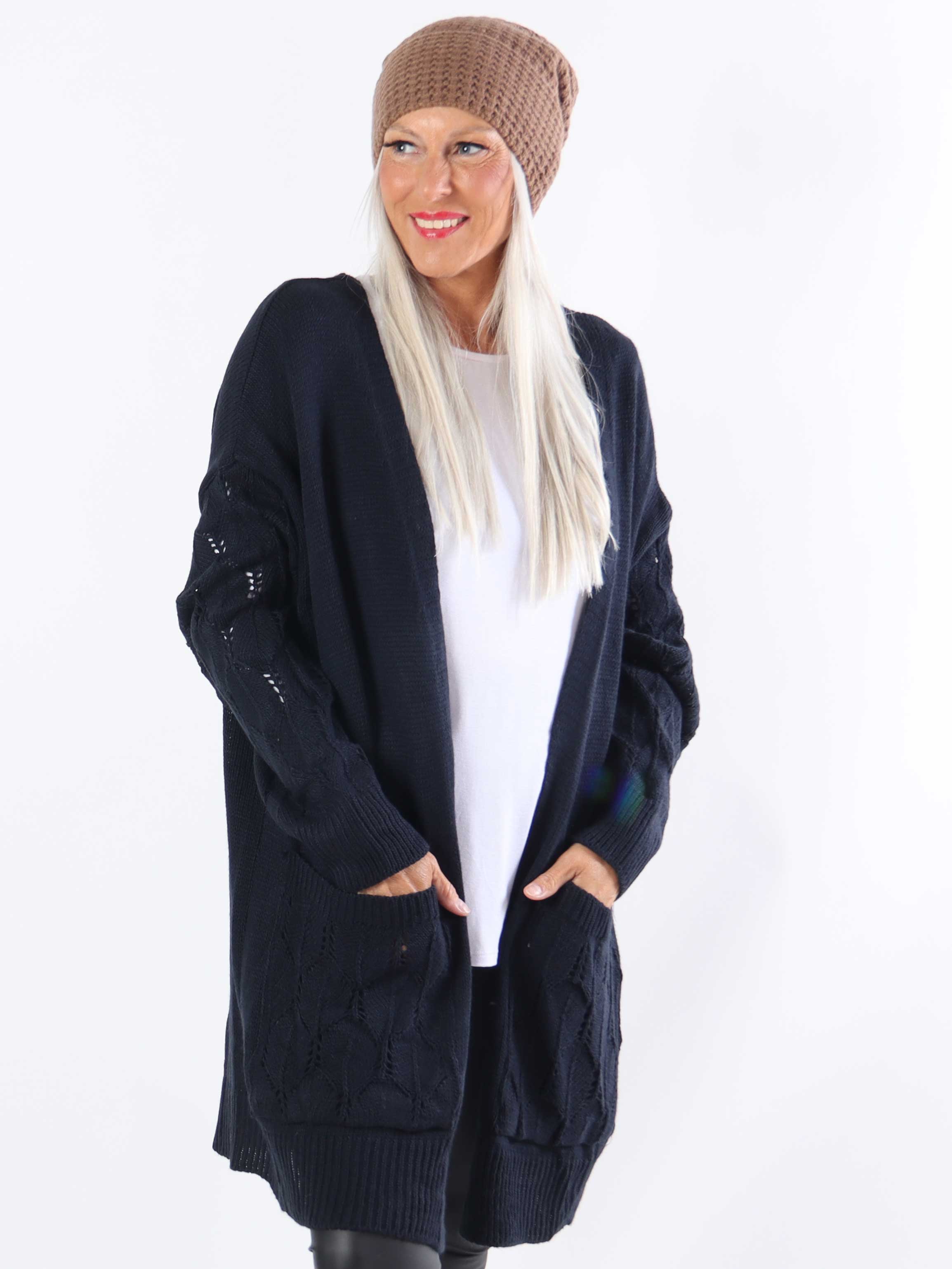 Capri - Plus size strikcardigan med lommer